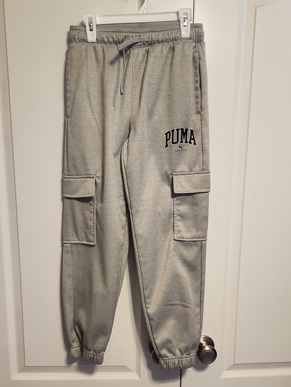 Puma Light Gray Boys Cargo Sweatpants